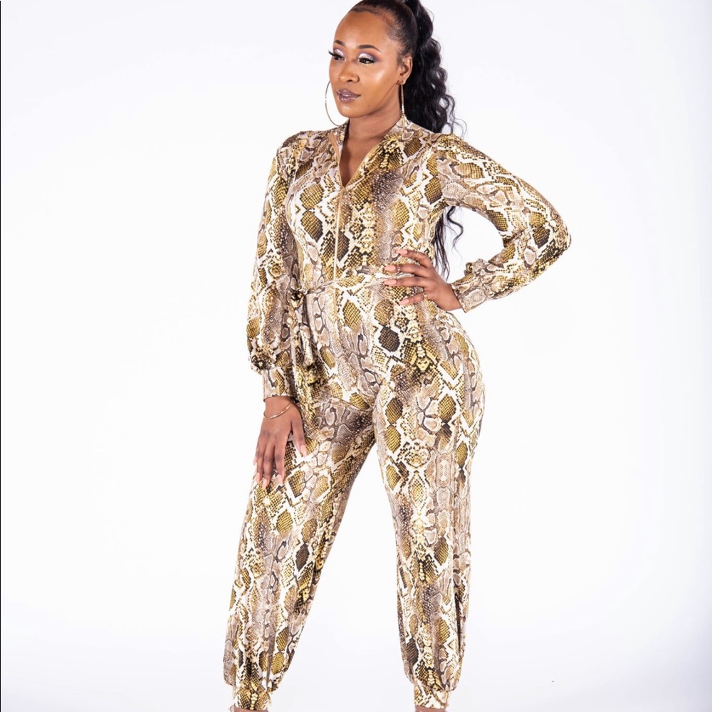 Snake print jumpsuit